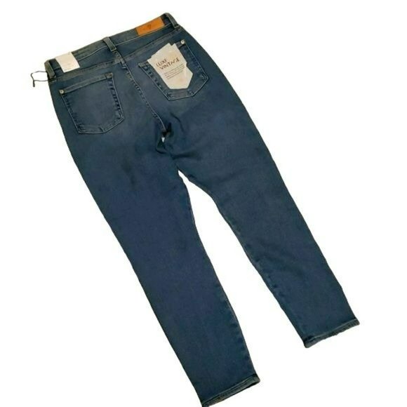 7 For All Mankind Ankle Skinny Jean High Waist Gold Stripe Blue Women's 27 - Picture 3 of 15